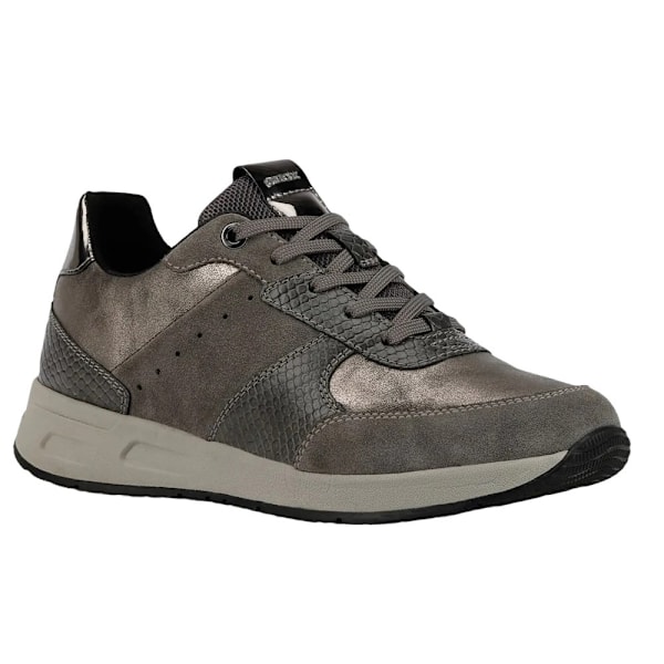 Geox Dam/Dam Bulmya Läder Sneakers 7 UK Mörkgrå/Gunme Dark Grey/Gunmetal Grey 7 UK