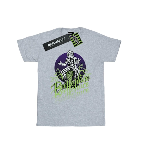 Beetlejuice Dam/Damer Blekt Pose Bomull Pojkvän T-shirt M Sports Grey M