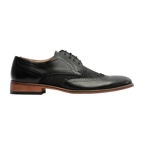 Goor herr 4 Eye läderfodrad Brogue Gibson sko 7 UK svart Black 7 UK