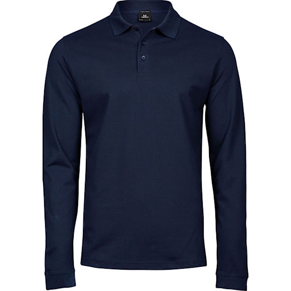 Tee Jays Herr Lyxig Stretch Långärmad Polotröja XL Marinblå Navy XL