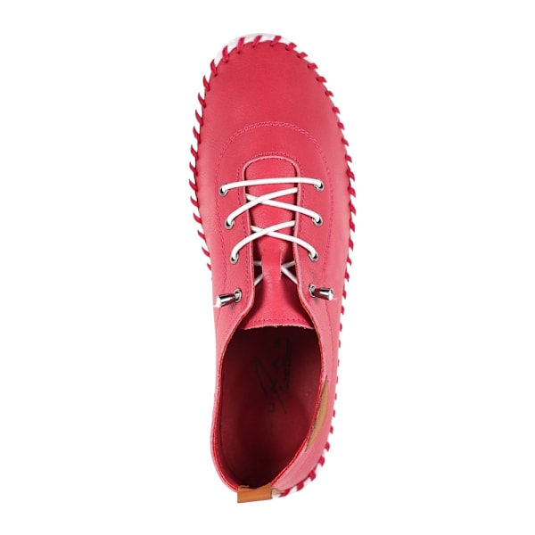 Lunar Dam/Dam St Ives Läder Plimsolls 4 UK Hallon Raspberry 4 UK
