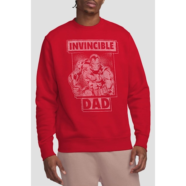 Iron Man Unisex Vuxen Invincible Pappa Fars Dag Sweatshirt XL Red XL