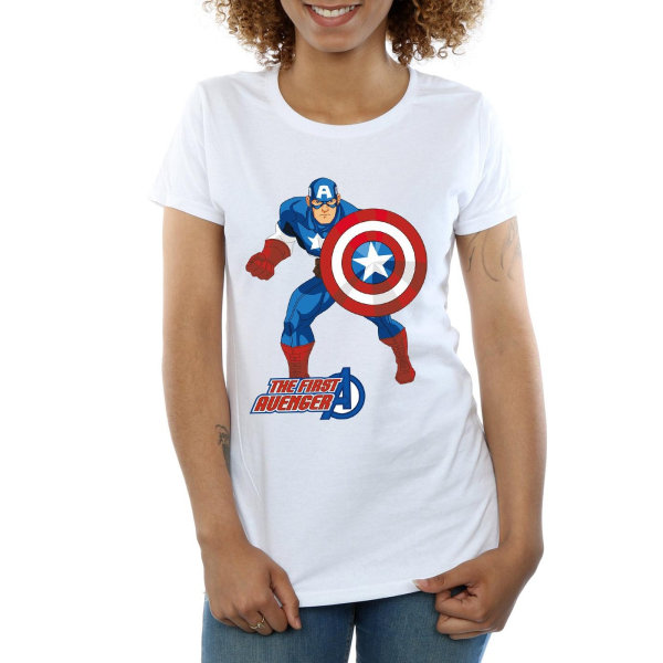 Marvel Dam/Kvinnor Captain America The First Avenger Bomull T White S