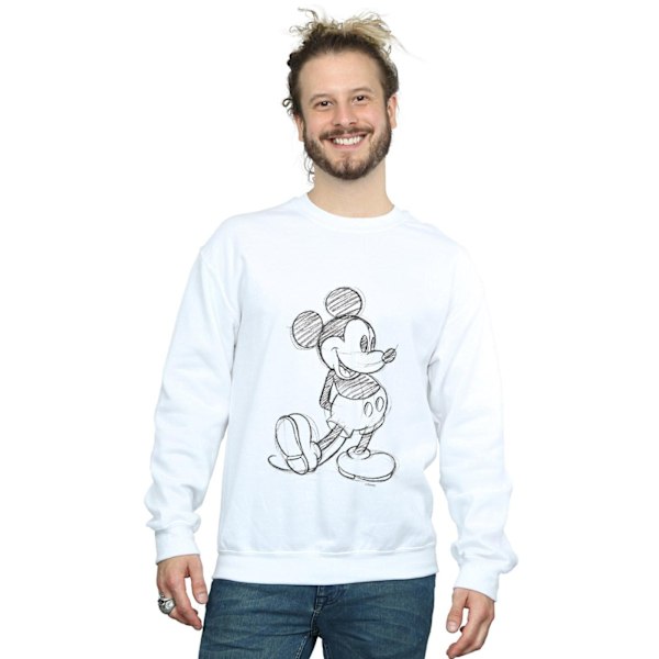 Disney Herr Mickey Mouse Sketch Kick Sweatshirt M Vit White M