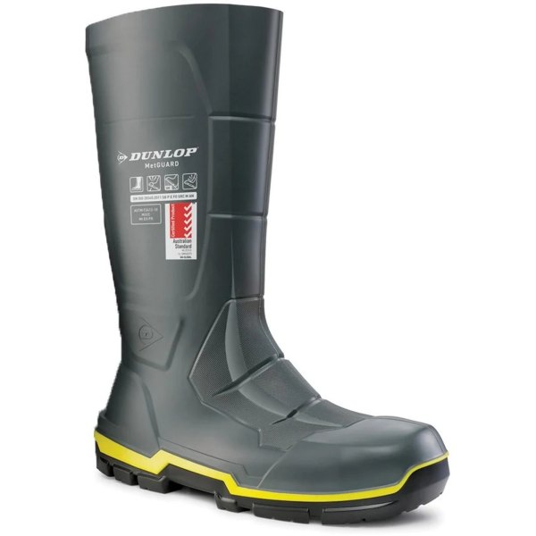 Dunlop Mens Metguard Safety Wellington Boots 8 UK Mörkgrå Dark Grey 8 UK