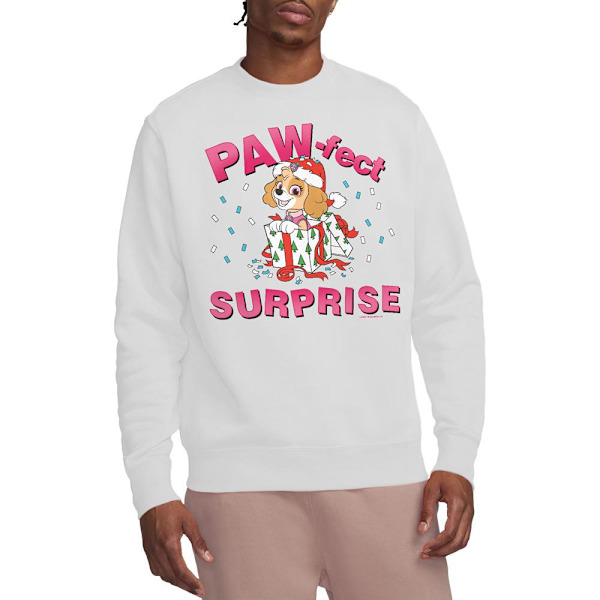 Paw Patrol Unisex Vuxen Den Paw-Fekta Julklappen Skye Tröjor White L