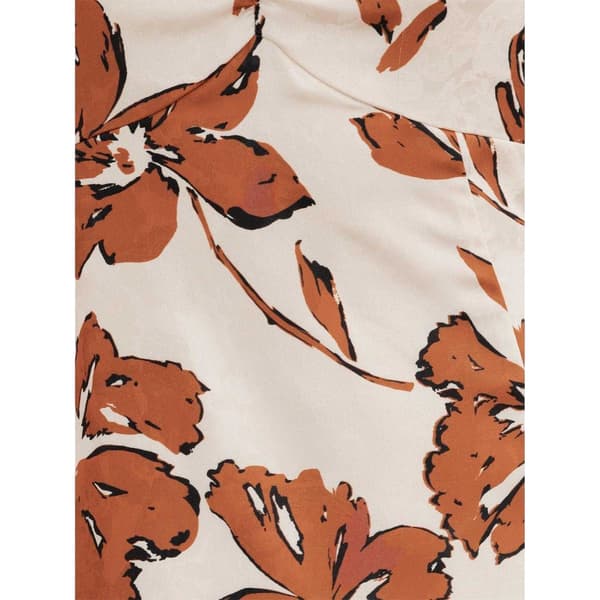 Lovedrobe Dam Blommig Ruched Midi Klänning 8 UK Creme Cream 8 UK