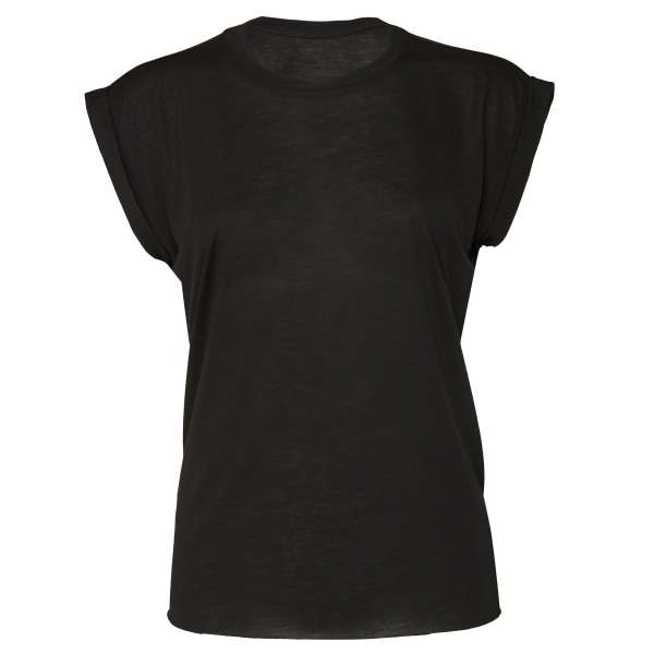 Bella + Canvas Dam/Dam Flowy Rolled Cuff Muscle T-shirt L Black L