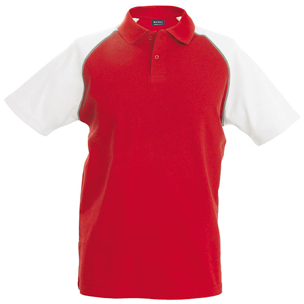 Kariban Herr Kontrast Baseball Polotröja L Röd/Ljusgrå/Vit Red/Light Grey/White L