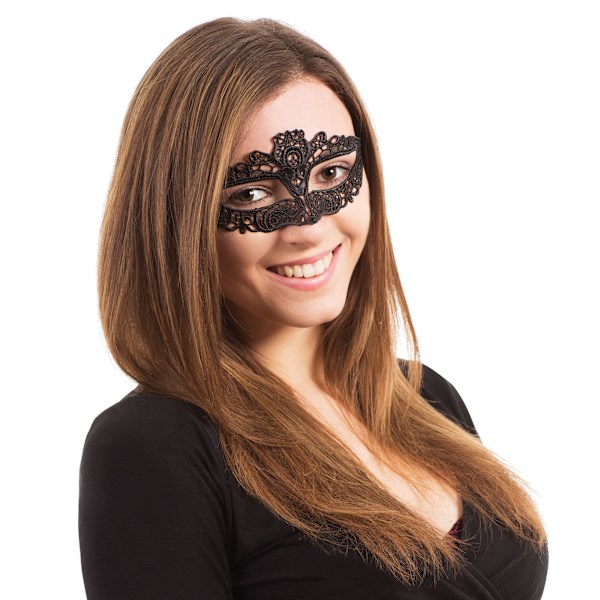 Bristol Novelty Unisex Symmetrisk Slimline Spetsögonmask Med Black One Size