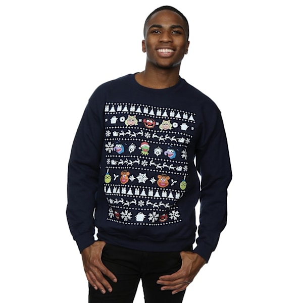 Disney Herr The Muppets Julhuvuden Sweatshirt M Marinblå Navy Blue M