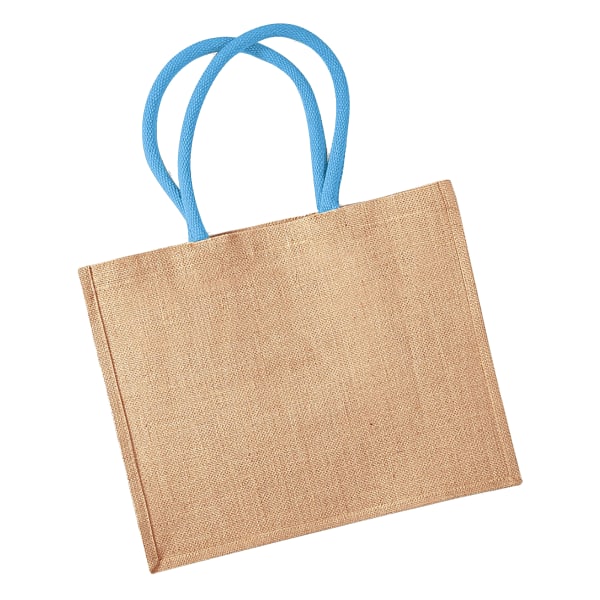 Westford Mill Classic Jute Shopper Bag (21 liter) (paket med 2) Natural/Surf Blue One Size