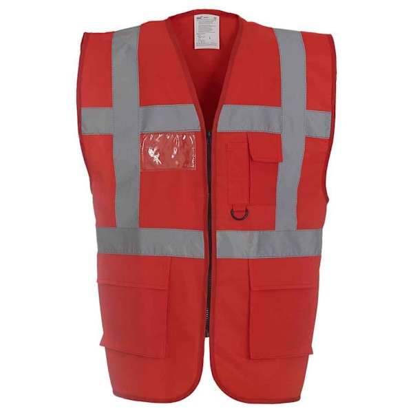 Yoko Unisex Vuxen Executive Hi-Vis Väst L Röd Red L