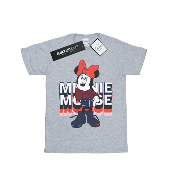 Disney Girls Minnie Mouse In Hoodie Bomull T-Shirt 5-6 År Sp Sports Grey 5-6 Years