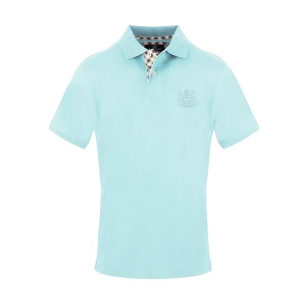 Aquascutum Herrbroderad logotyp pikétröja S himmelsblå Sky Blue S