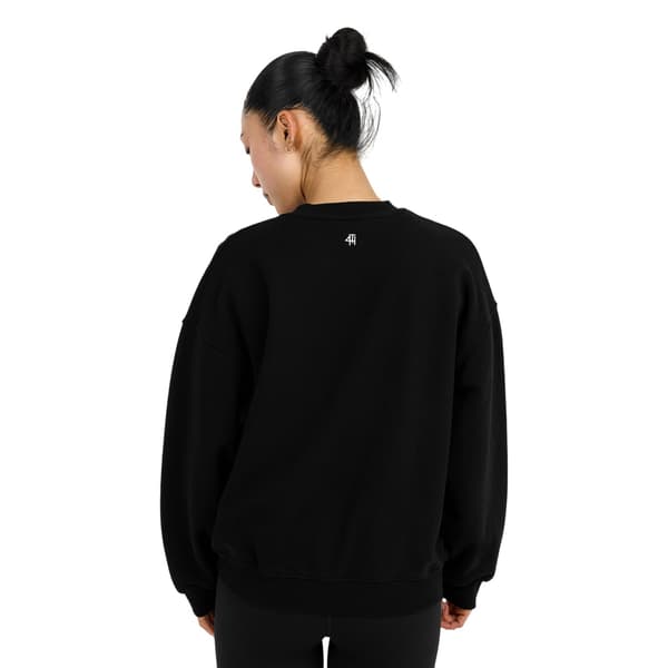 4th & Reckless Dam/Kvinnor Leon Logo Crew Neck Sweatshirt 12 Black 12 UK