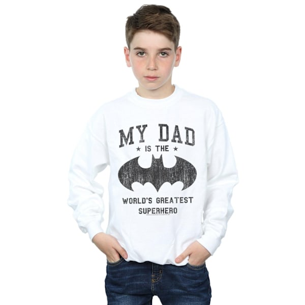 DC Comics Boys Batman Min Pappa Är En Superhjälte Sweatshirt 7-8 År White 7-8 Years