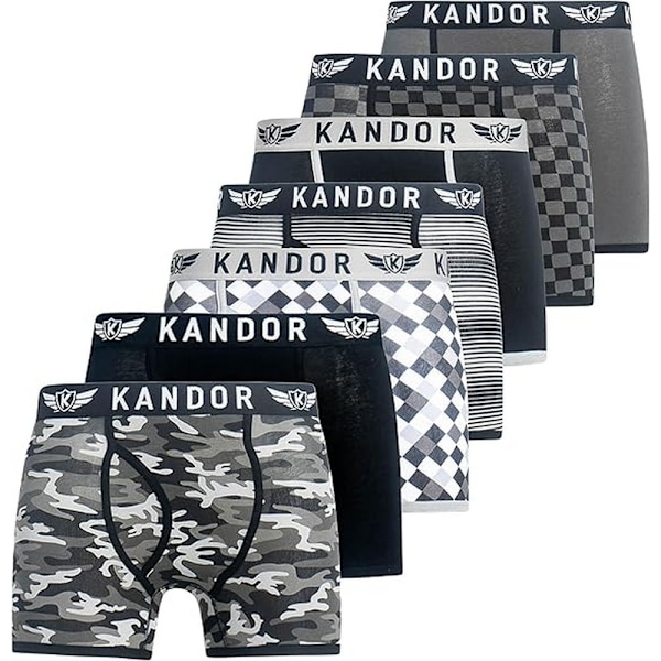 Kandor Herr Jeckers Boxershorts med Olika Mönster (7-pack) S Dark Shadow S