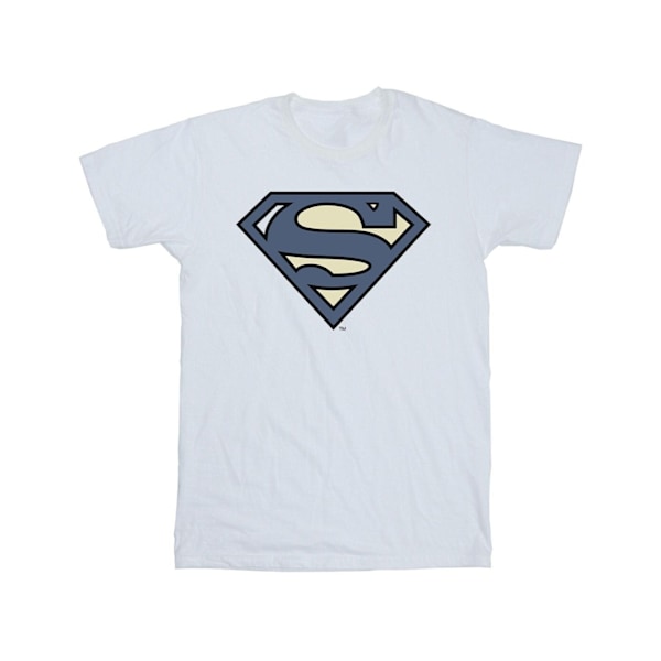 DC Comics Girls Superman Indigo Blue Logo Bomull T-shirt 9-11 år White 9-11 Years