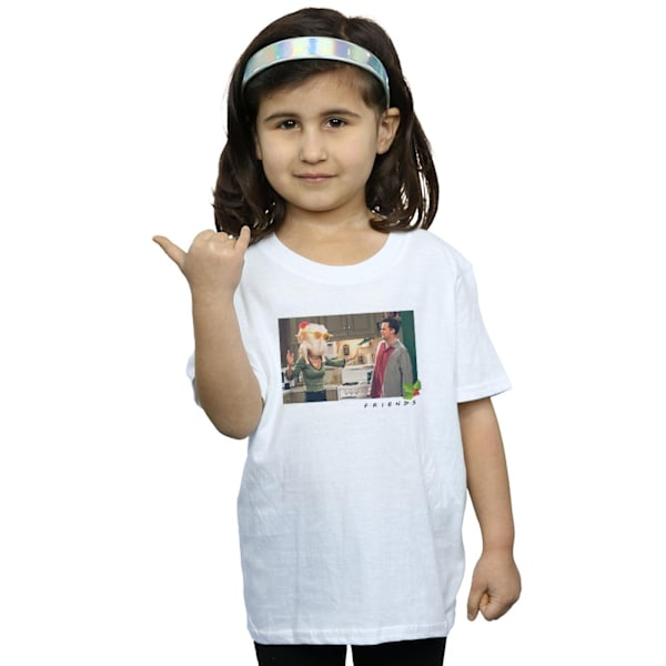 Friends Girls Turkey Head Bomull T-shirt 7-8 år Vit White 7-8 Years