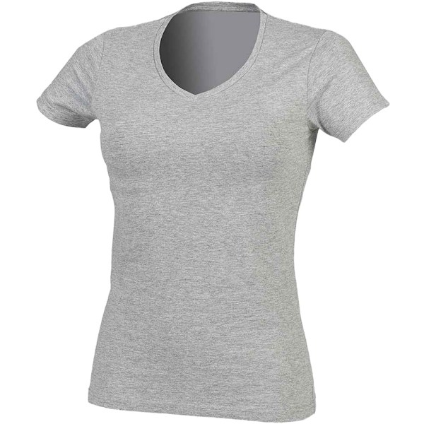 SF Dam/Kvinnor Feel Good Heather V-ringad T-shirt S Heather Grå Heather Grey S