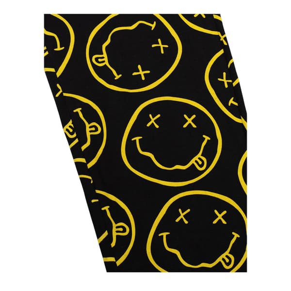 Nirvana Pyjamas för män med logotyp, kortärmad, lång, XXL, svart Black XXL