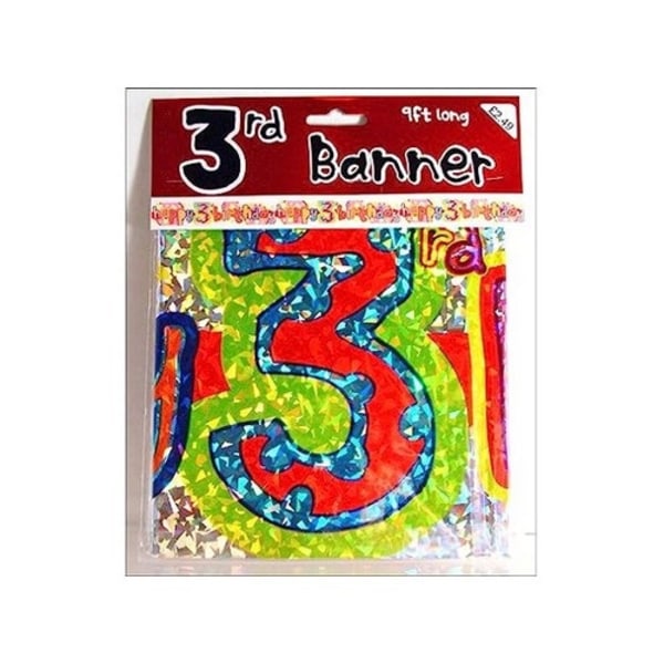 3:e födelsedagsbannere En storlek Flerfärgad Multicoloured One Size
