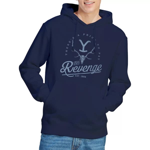 Yellowstone Herr Revenge Skull Hoodie L Marinblå Navy L