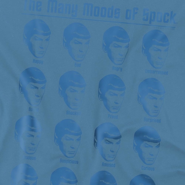 Star Trek Herr Many Moods of Spock T-Shirt XL Carolina Blå Carolina Blue XL
