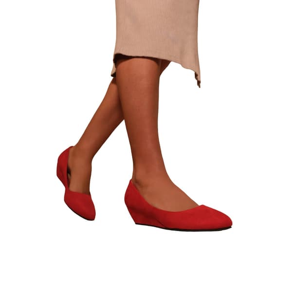 Where's That From Dam/Dam Kieran Mockaskins Platform Låg Kilklack Red 7 UK