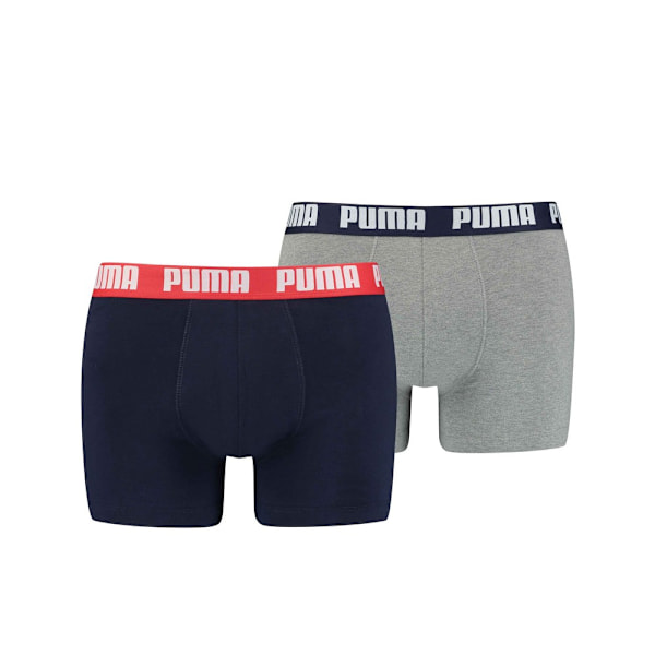 Puma Basic Boxer Shorts (2-pack) L Grå/Marinblå Grey/Navy L