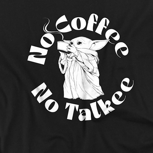 Star Wars: The Mandalorian Herr Ingen Kaffe Inget Prat Grogu T-shirt Black 4XL
