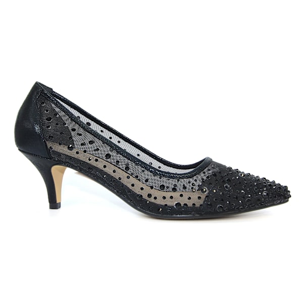 Lunar Dam/Damer Alisha Faux Gemstone Court Shoes 5 UK Svart Black 5 UK