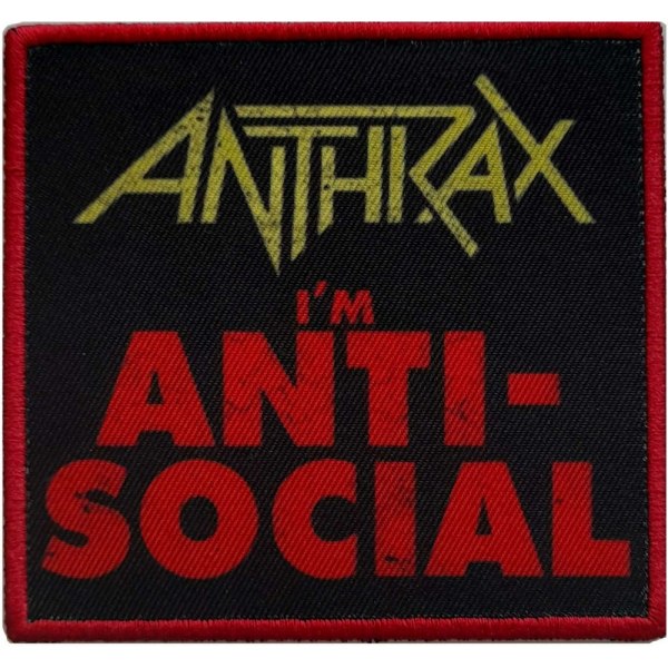 Anthrax Anti-Social Patch One Size Röd/Gul/Svart Red/Yellow/Black One Size