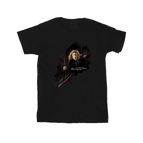 Harry Potter T-shirt för flickor Hermione Fight Like A Girl i bomull 9- Black 9-11 Years