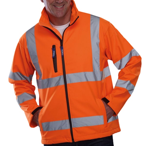 Yoko Herr Softshelljacka med Hög Synlighet (2-pack) L Hög Synlighet Orange Hi Vis Orange L