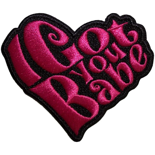 Sonny & Cher I Got You Babe Hjärta Stryk På Patch One Size Rosa/S Pink/Black One Size