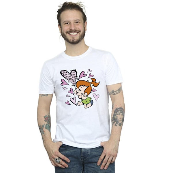 The Flintstones Herr Pebbles Love Love Love T-shirt M Vit White M