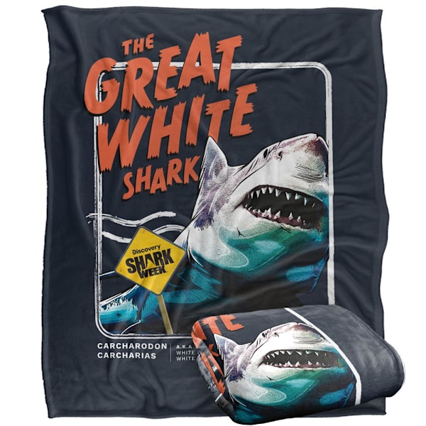 Shark Week Filt Stor Vit Haj En Storlek Flerfärgad Multicoloured One Size