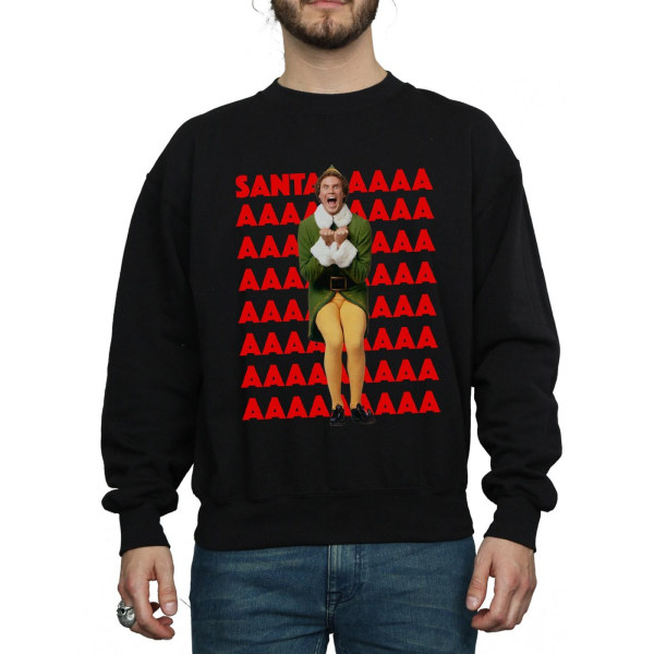 Elf Mens Buddy Santa Scream Sweatshirt S Svart Black S