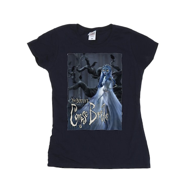 Corpse Bride Dam T-shirt i bomull med bröllopsklänningsmotiv, M Navy Blue M