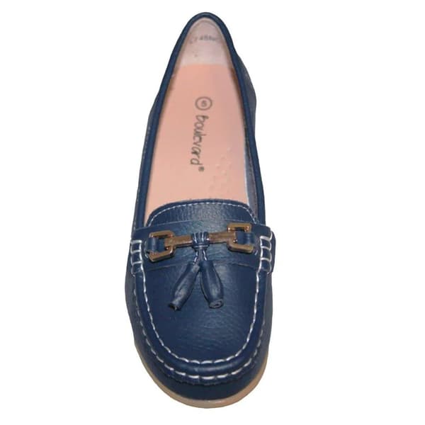 Boulevard Dam/Dam Action Läder Saddle Loafers 8 UK Marinblå Navy Blue 8 UK