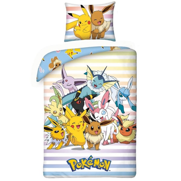 Pokemon Bomullsduvetöverdrag Set Singel Flerfärgad Multicoloured Single