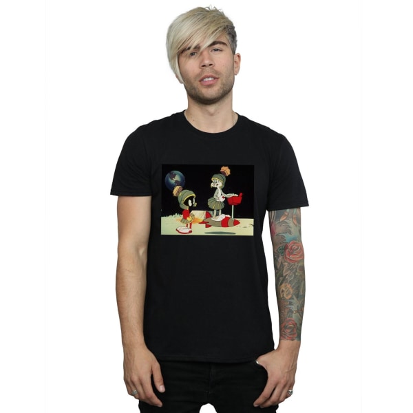 Looney Tunes Herr Bugs Bunny Spaced T-shirt L Svart Black L