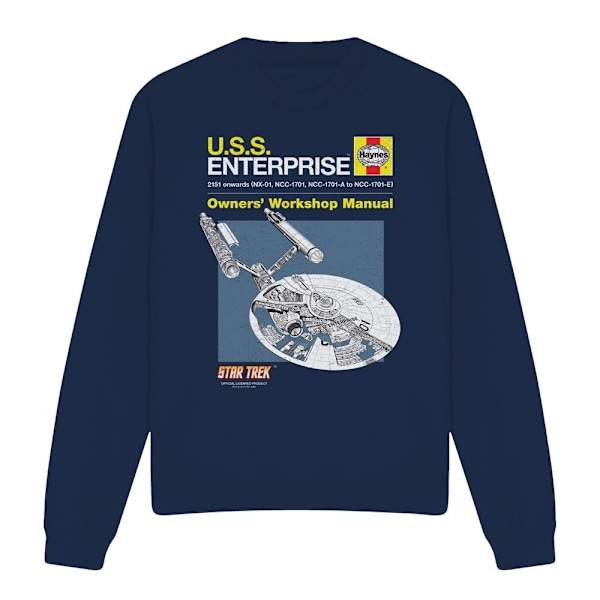 Star Trek Unisex Vuxen Enterprise Manual Sweatshirt XL Marinblå Navy XL