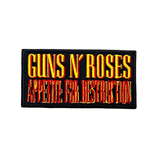 Guns N Roses Aptit For Destruction Iron On Patch One Size Bl Black/Yellow/Red One Size
