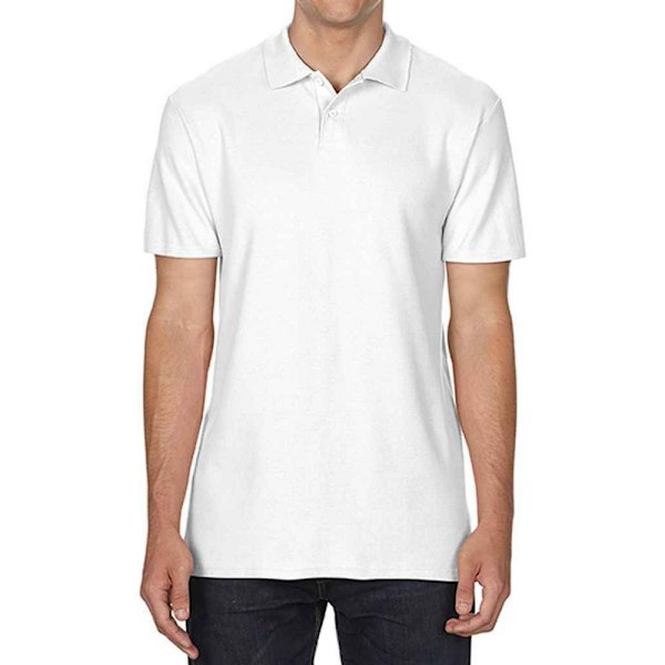 Gildan SoftStyle Double Pique Poloskjorta 4XL Vit White 4XL