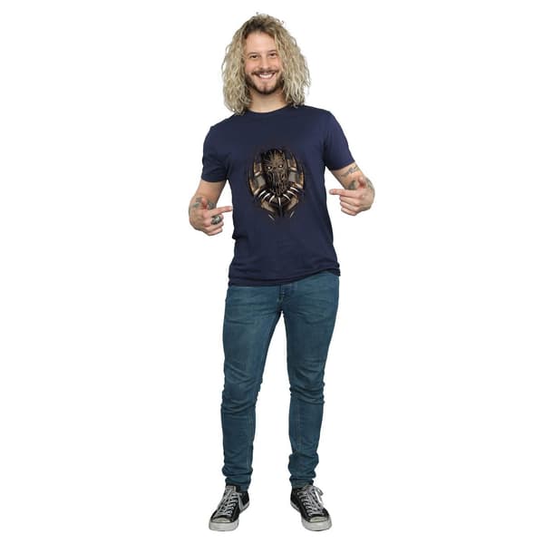Marvel Herr Svart Panter Guld Killmonger T-Shirt L Marinblå Navy Blue L