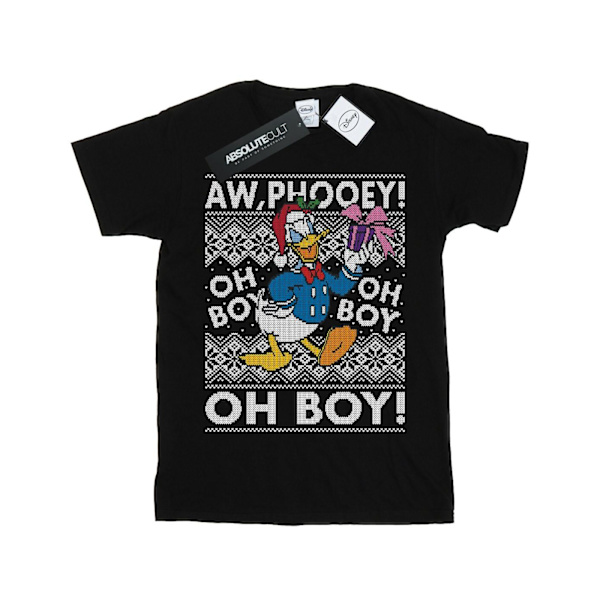 Disney Girls Donald Duck Jul Fair Isle Bomull T-shirt 5-6 Black 5-6 Years