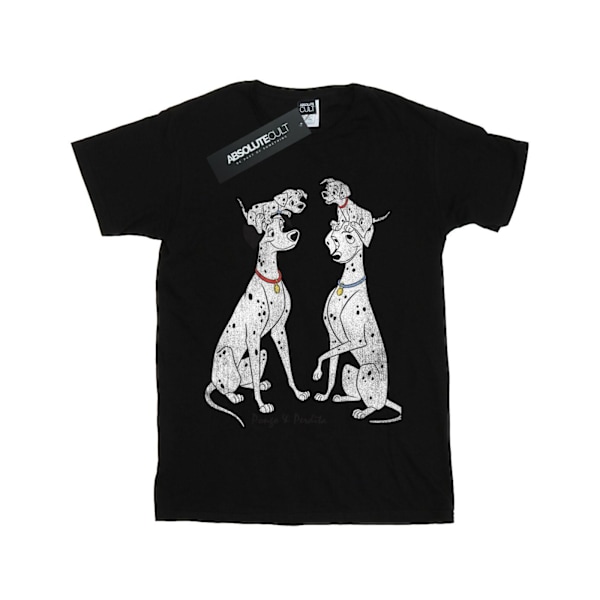 101 Dalmatiner Flickor Pongo Och Perdita T-Shirt 7-8 År Svart Black 7-8 Years